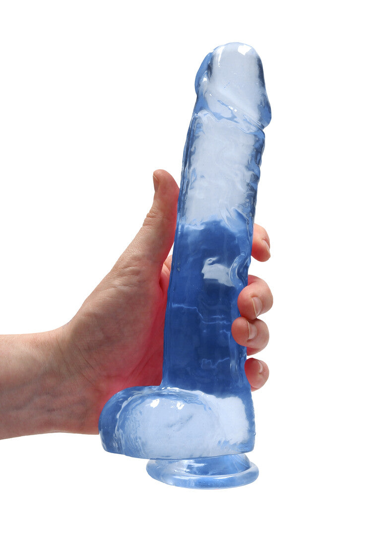 Crystal clear dildo 25 cm plavi