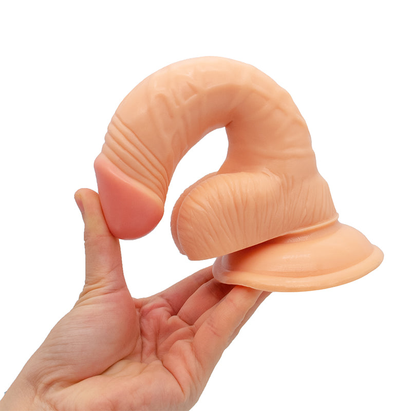 Dildo Realist Ventuza John, PVC, Natural, 19 cm