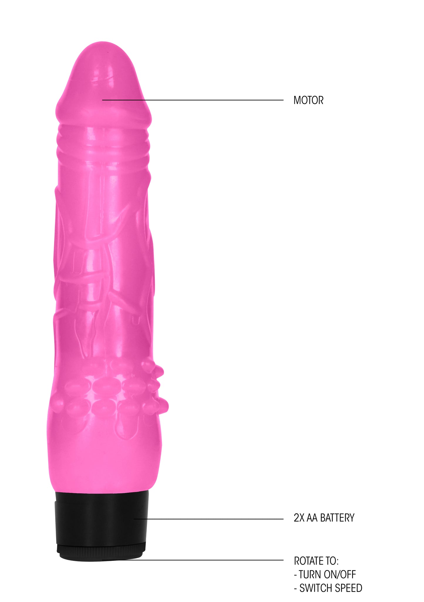 Fat realistic dildo vibe pink 19,5 cm