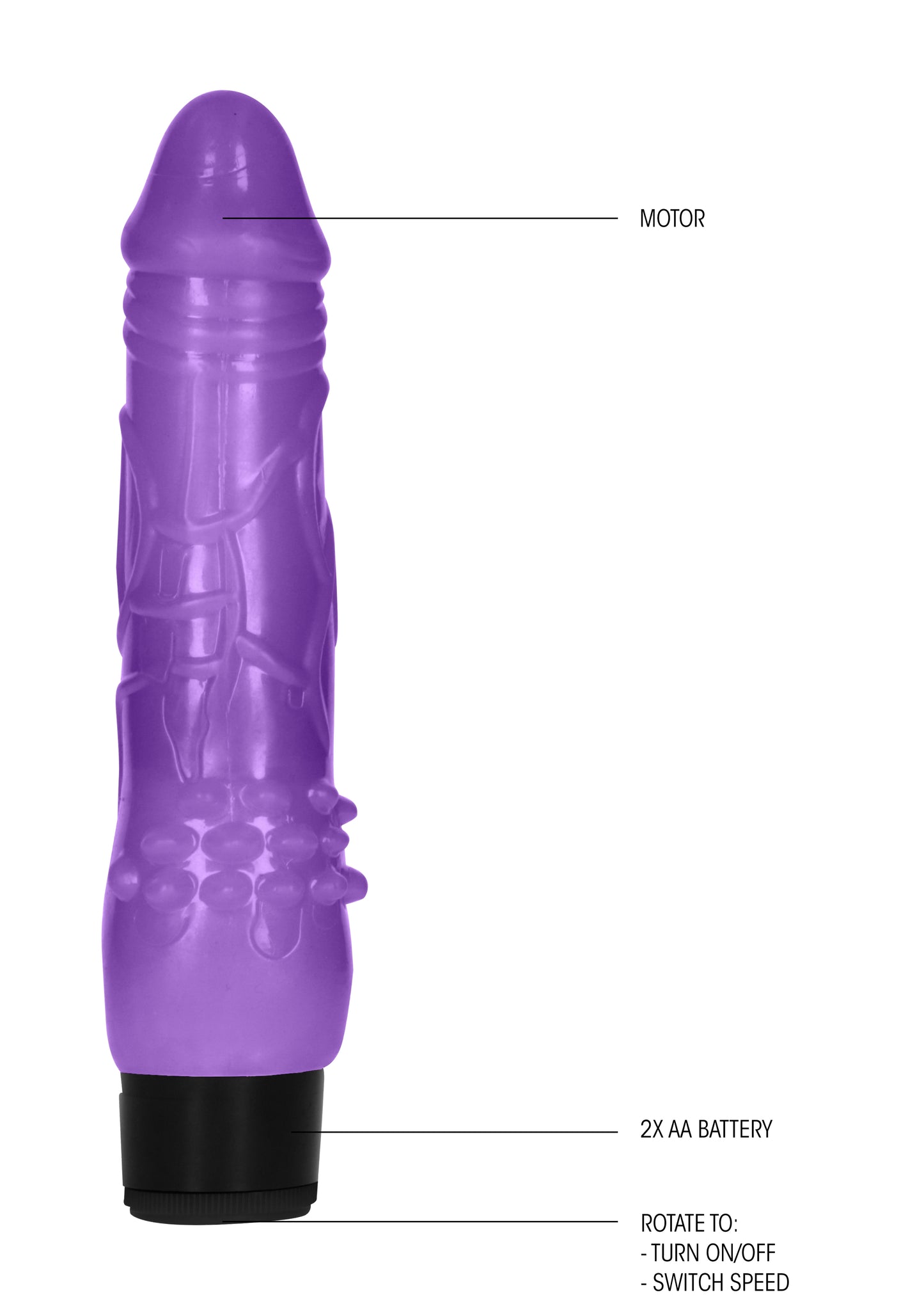 Fat realistic dildo vibe purple 19,5 cm