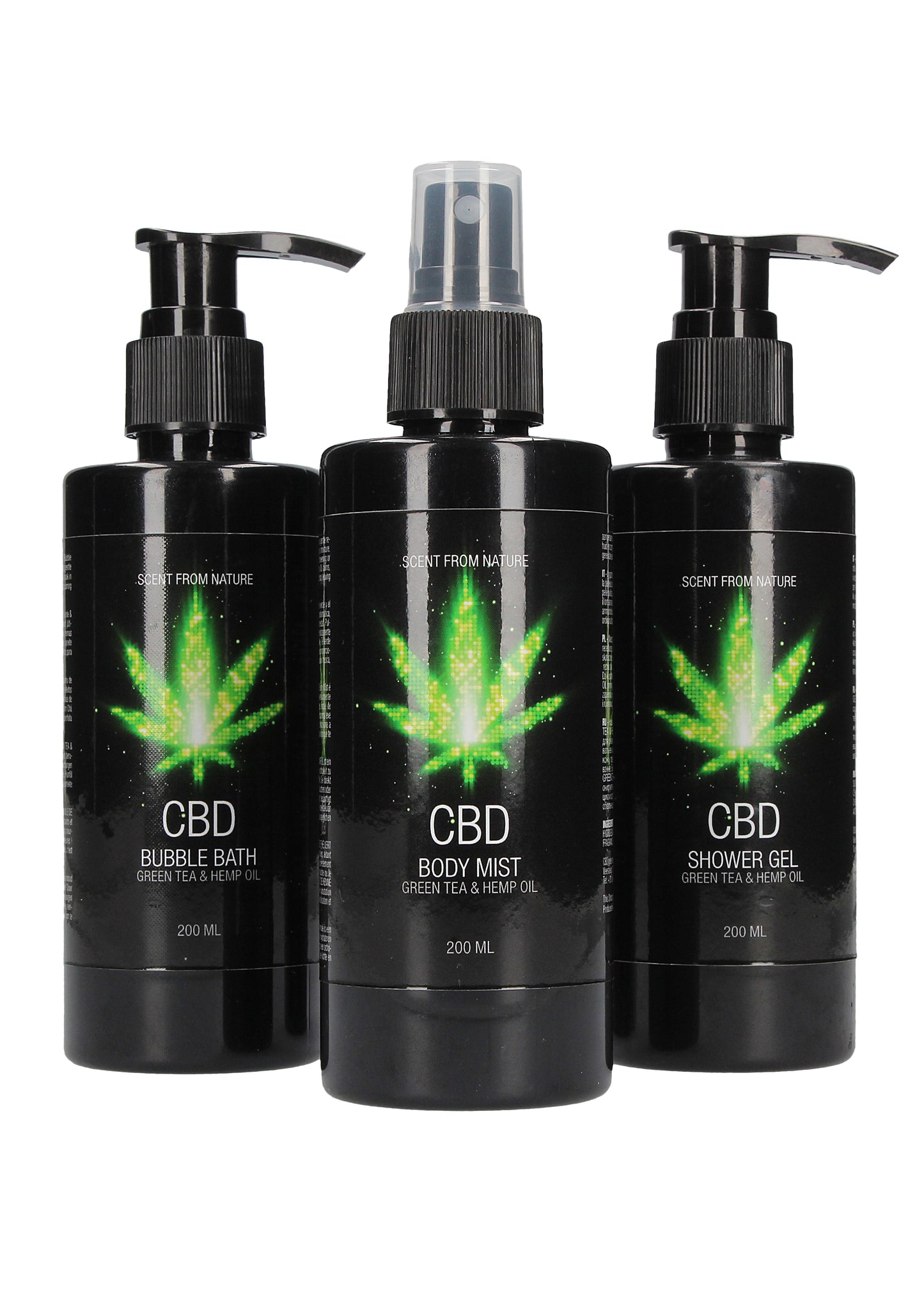 CBD - Bath and Shower - Care set -  Green Tea Hemp Oil