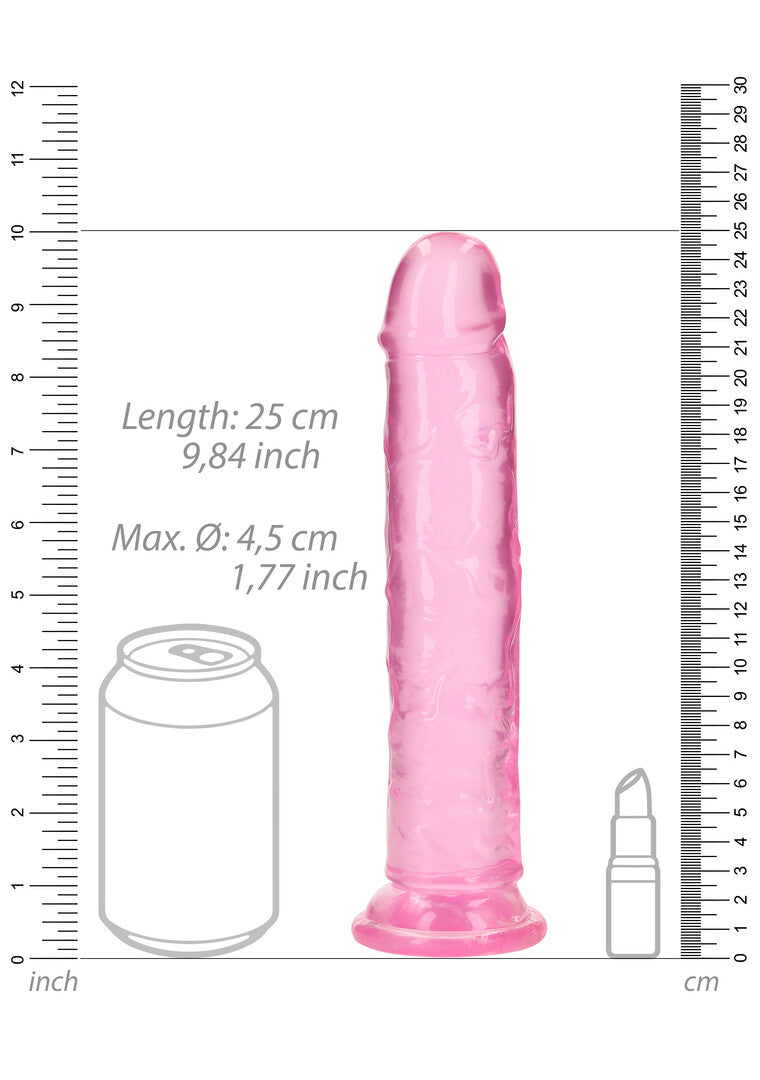 Crystal clear dildo 25 cm rozi