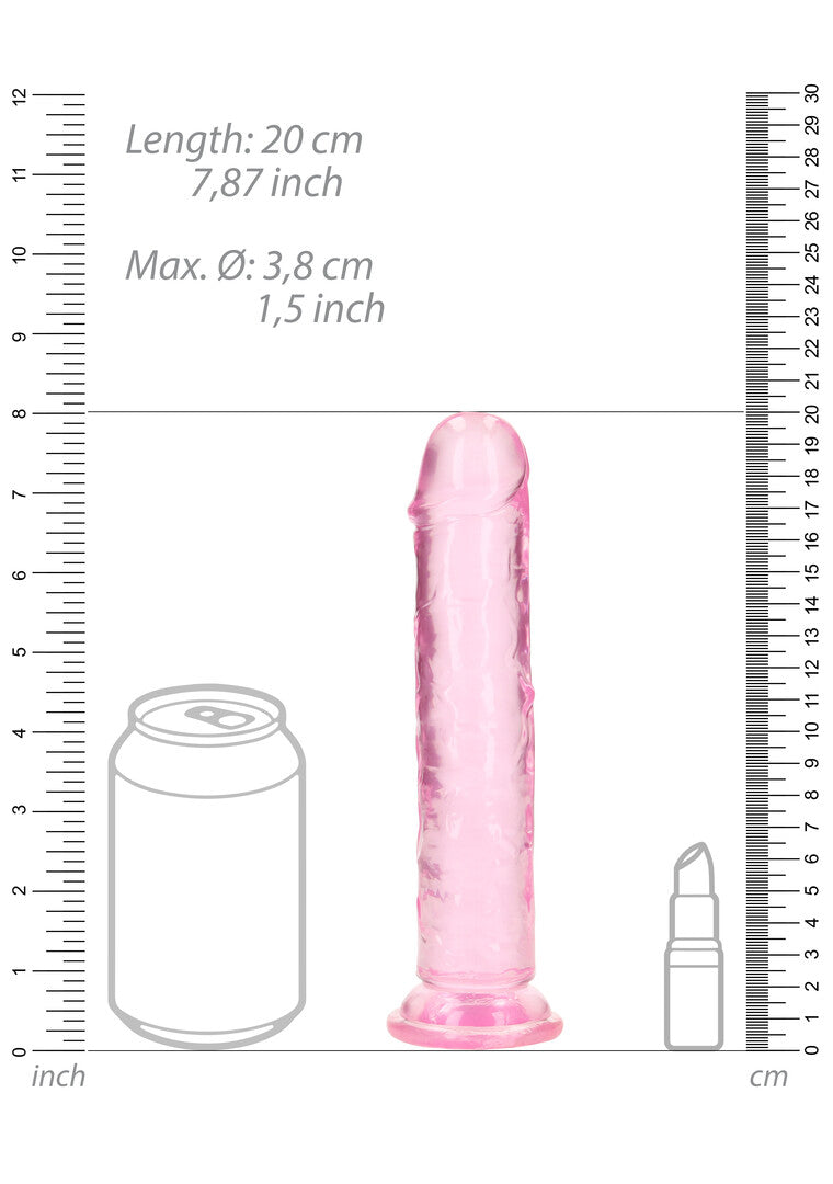 Crystal clear dildo 20 cm rozi