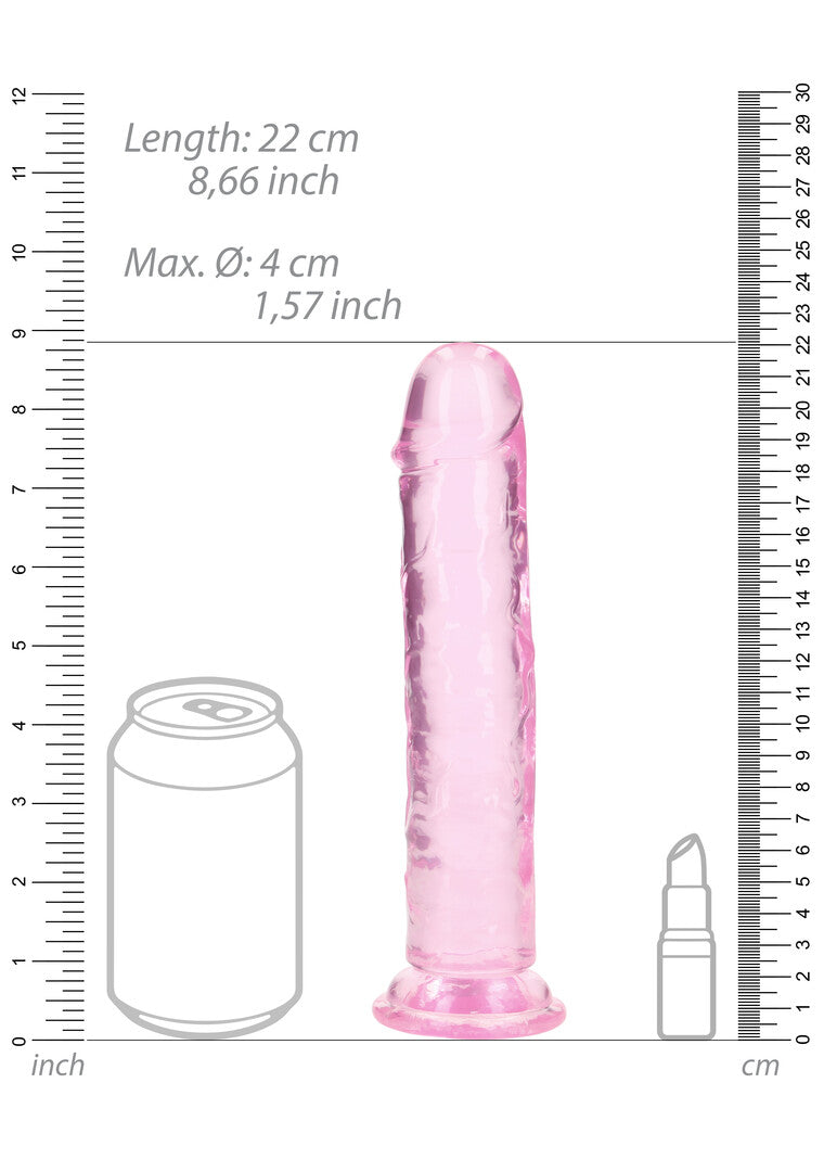 Crystal clear dildo 22 cm rozi