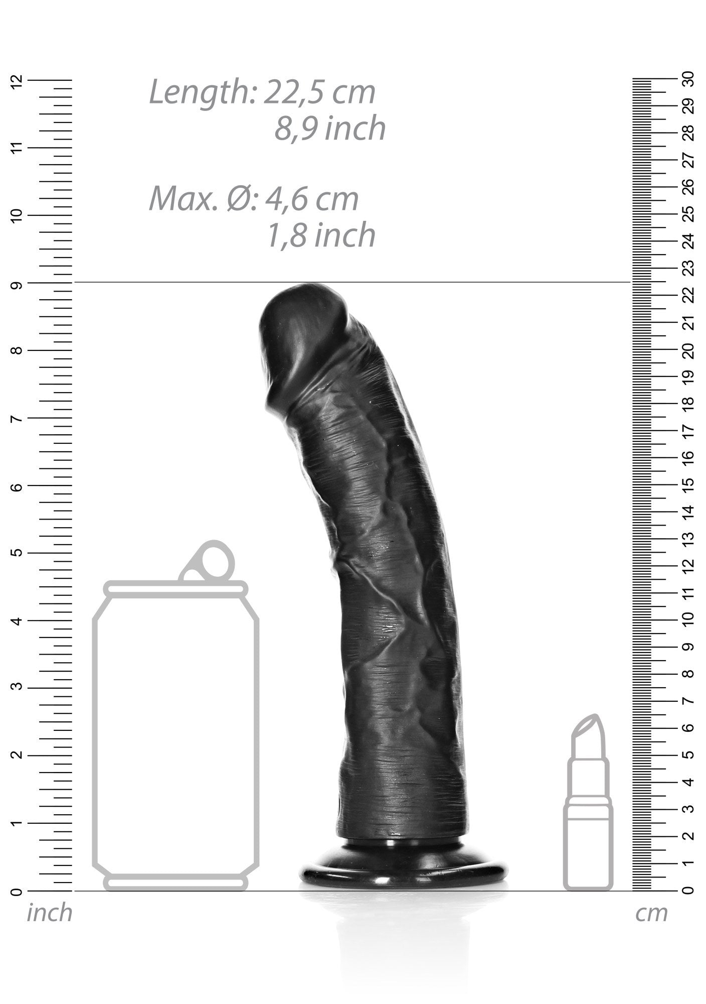 Dildo Real rock crni 20,5 cm