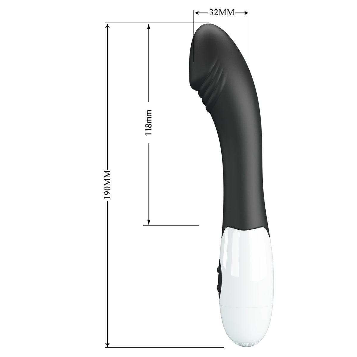 Elemental black vibrator,30 vibracija