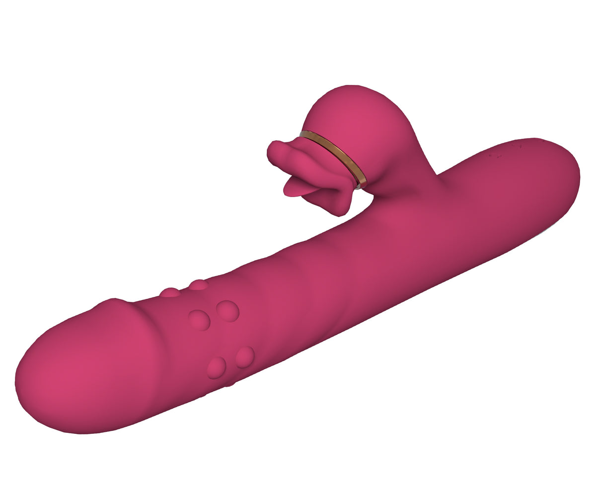 Silikonski vibrator - 7 funkcija rotacije i 7 funkcija lizanja
